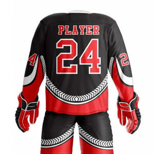 Ensemble d'uniformes de hockey sur glace personnalisés confortables, meilleure qualité, impression par sublimation, respirant, séchage rapide, tissu 100% polyester, vêtements d'équipe - Product Image 1