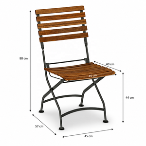 Chaise de bistrot pliante en bois moderne pour l'extérieur, avec structure en métal, pour restaurant, café, terrasse, hôtellerie, couleur personnalisée - Product Image 4