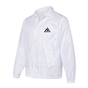 Coupe-vent graphique brodé avec logo personnalisé du fabricant Veste de sport pour hommes en nylon uni boutonné - Product Image 2