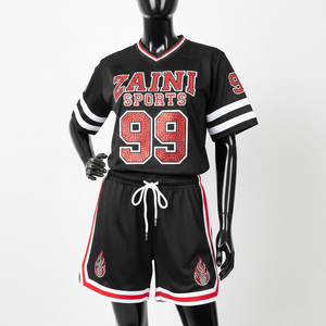 Ensemble de short en jersey de sport pour femmes Tissu en polyester de qualité supérieure 160 GSM Style de panneau léger Logo personnalisé Ensembles pour femmes 100% coton - Product Image 6