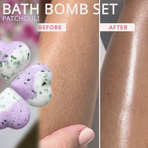 Coffret Cadeau Personnalisé de Bombes de Bain 360g, 4 Pièces, Bain Moussant Aromathérapie au Parfum de Patchouli, Sel Marin Relaxant en Forme de Cœur, OEM - Product Image 3