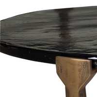 Table d'appoint de salon design dorée et noire