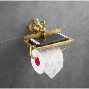 Soporte de pañuelos de latón adornado con un acabado antiguo de primera calidad y perfecto para aquellos que buscan agregar un toque vintage decorativo - Product Image 2