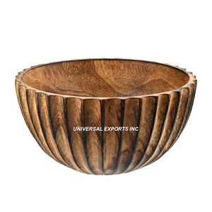 Cuenco de madera de lujo para chocolate, forma redonda, hecho a mano, cuenco dulce de lujo, ensaladera de madera de diseñador con estilo clásico - Product Image 3