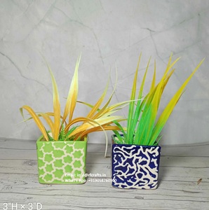 Maceta pequeña de cerámica esmaltada de Estilo Vintage para plantas de jardín y balcón - Product Image 2