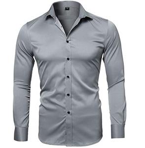 Nouveautés 100% coton chemises habillées à manches longues utilisation de bureau casual vêtements d'été chemises habillées pour hommes - Product Image 3