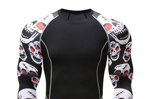 High Quality Stretchable MMA <b>Rashguard</b> Unisex Fightwear High Performance <b>BJJ</b> Rash Guard - Product Image 6