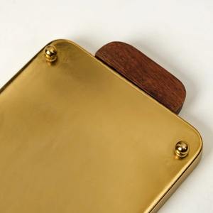 Plateau de service en laiton massif fait à la main avec plateau décoratif de luxe pour dîner thé café cadeau disponible au meilleur prix - Product Image 5