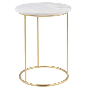 Round Shape Marble Top Coffee Table New Arrival Metal Base Super Special Design Center Table For Multi Occasion