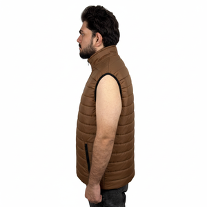 Chaleco Acolchado de Color Sólido de Alta Calidad con Diseño Moderno, Chaleco Acolchado Delantero de Algodón Suave y Duradero, Ajustado, para Hombre - Product Image 3