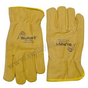 ถุงมือหนังแพะสำหรับงานก่อสร้างถุงมือทำงานหนังแพะแบบเรียบลายทนทาน100% - Product Image 6