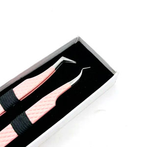 Custom Private Label Stainless Steel Eyelash Tweezers <b>Strong</b> Isolation Volume Tweezers Smooth Fiber Lash Extension <b>Box</b> Included - Product Image 3