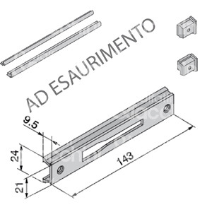 PLACA DE CONTRAPRESIÓN para BANDAS en Aluminio Negro para las Series 127-130-133-136-147-227-247 304-306-322-324-326 - Product Image 1