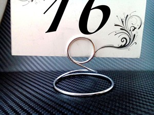 Porte-cartes en argent brillant Accessoire de bureau accrocheur pour bureau Cartes de lieu de mariage ou style d'événement - Product Image 6