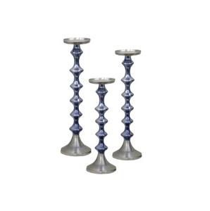 Portavelas de Metal dorado largo elegante con Base azul, decoración personalizable para el hogar, suministro de regalos para fiesta de boda, otros candelabros - Product Image 6