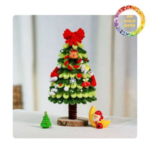 ชุดงานฝีมือต้นคริสต์มาสผ้ากำมะหยี่น่ารักแบบทำมือ | ของตกแต่งน่ารักและของขวัญ - Product Image 6