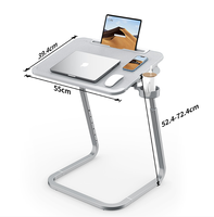 XGear – plateau TV réglable en cuir Pu, Table pliante pour la maison, le bureau et la salle à manger, avec porte-gobelet, fente pour tablette sur le lit, nouveau modèle 2022