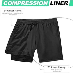 Men's Gym Workouts Quick-Dry Plus Size Shorts High Quality Custom Designed Zipper Pocket Blank 100% Cotton Casual Style - Product Image 3