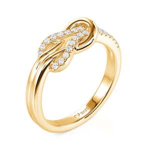 Bague de fiançailles Jeulia en argent sterling plaqué rhodium, coupe coussin, motif géométrique en nœud - Product Image 2