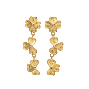 ต่างหูโอเอซิสดอกไม้ต่างหูทองเหลืองพร้อมอัญมณีชื่อสีขนาดเล็กต่างหูห้อยสำหรับผู้หญิงและเด็กผู้หญิง - Product Image 1