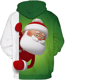 Sudadera CON CAPUCHA DE Navidad para hombre, estampado de moda, suelta, de manga larga, con capucha, sudadera iluminada, ropa de calle, alta visibilidad - Product Image 4