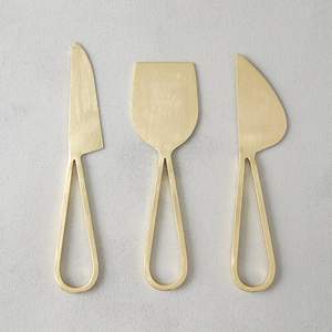 Ensemble de couteaux à fromage de qualité supérieure, fabriqués à la main, en acier inoxydable rose gold, écologiques, durables, de luxe moderne, très demandés - Product Image 2