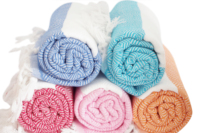 Mini serviettes de plage et de bain turques tissées de couleur unie - 100% coton Peshtemal certifié OEKO-TEX, séchage rapide