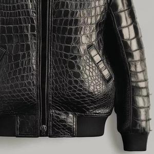 Chaqueta Bomber de Cuero con Diseño de Piel de Serpiente, Color Personalizado, Envío Inmediato, Cuello Alto, Resistente al Viento, Ecológica, de Lujo, Estilo Vintage para Hombre - Product Image 2