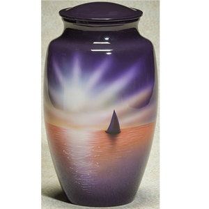 Urna de cremación de aluminio con diseño de arcoíris para cenizas humanas Suministros funerarios Imagen de entierro conmemorativo Urnas Artesanías - Product Image 5