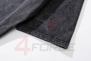 T-shirt d'entraînement de gym surdimensionné personnalisé et vintage pour hommes, grande taille, col en O, imprimé bouffant 3D, ourlet d'épaule tombé, tricoté - Product Image 5