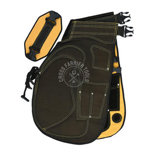 Delantal de Herrador de Cuero de Gamuza, Protector de Piernas con Espacio para Cuchillos, Soporte Lumbar y Bolsillo Multiherramientas para el Cuidado de Cascos de Caballos - Product Image 5