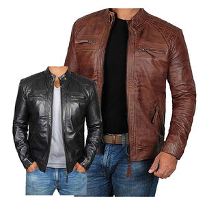 Meilleure vente Vestes en cuir pour hommes de haute qualité respirantes Vente chaude Vestes en cuir pour hommes à la mode coupe-vent pour la vente en ligne - Product Image 5