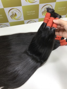 Haute qualité 100% Vietnam Extensions de cheveux humains couleur naturelle extrémité épaisse cuticule alignée Machine Double trame russe en vrac naturel - Product Image 3