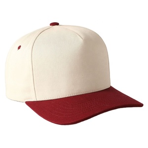 Sombrero de béisbol bordado personalizado Terry de 5 paneles para papá Snapback con estilo Hip Hop de 2 tonos de color - Product Image 1