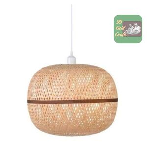 Vietnam Handmade Woven Bamboo <b>Rattan</b> Hanging <b>Lamp</b> Natural Eco Pendant Light Fixture for Home Decoration and Interior Design - Product Image 3