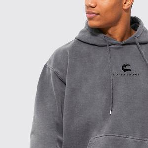 Lavage à l'acide hommes sweats à capuche couleur unie manches longues respirant 100% coton surdimensionné sweats à capuche zippés en gros Pakistan - Product Image 6