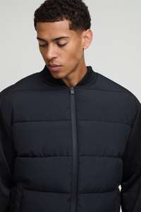 Abrigo de bombardero acolchado negro para hombre, chaqueta de invierno cálida y ligera, ropa de calle informal a prueba de viento, prendas de vestir exteriores a la moda - Product Image 3