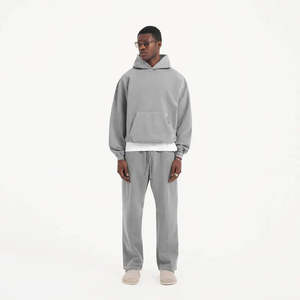 ชุดวอร์มสองชิ้นสำหรับผู้ชายชุดวอร์มทรงหลวมใส่ได้ทั้งแบบสตรีทแวร์ผ้าเกล็ดปลาทำจาก500 GSM สำหรับฤดูหนาว - Product Image 1