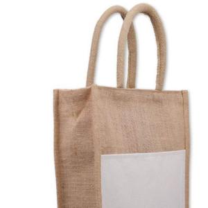 Sacs fourre-tout en jute imprimés personnalisés en gros de qualité supérieure avec poche avant en toile Sacs en toile de jute naturelle réutilisables pour les cadeaux Fournisseur - Product Image 6
