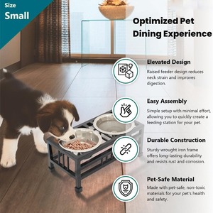 Direct usine écologique surélevé en acier inoxydable Double détachable solide bols pour animaux de compagnie anti-éclaboussures étanche chat chien nourriture - Product Image 3