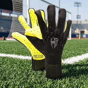 Gants de gardien de but de football professionnels pour adultes, nouveaux en PU avec sangle de poignet réglable et protection des doigts en latex - Product Image 2
