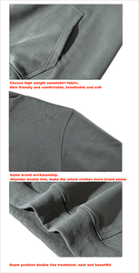 Sweat-shirts à capuche unisexes de haute qualité, 270 grammes, lavage à l'acide, délavé au soleil, polaire numérique d'hiver, épaules tombantes, personnalisés, vente en gros, streetwear - Product Image 6