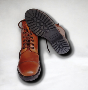 Bota de cuero marrón con cremallera lateral Forro de cuero genuino - Product Image 2