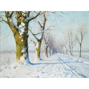 Cuisine et salle de bain murale paysage hiver route carrelage marbre céramique dosseret pour cuisine et salle de bain - Product Image 1