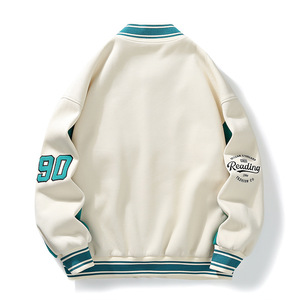 Wholesale Customized Bulk Orders OEM ODM Service NEW VARSITY COLLEGE MEN <b>Jacket</b> Logo Embroidery Stand <b>Slim</b> <b>Fit</b> High Street Style - Product Image 2