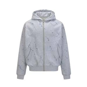 Ensemble sweat-shirt et pantalon de survêtement ample en coton 100% 430 g/m², style streetwear, patchwork délavé, sweat-shirt lourd - Product Image 4