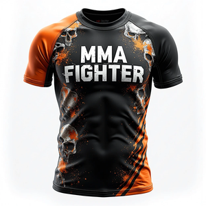 Durable Premium BJJ Rash Guards Sublimación personalizada Impresión HD de alta calidad Entrenamiento de MMA Transpirable Anti UV Estiramiento de secado rápido - Product Image 4