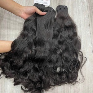 Fournisseur en gros d'extensions de cheveux humains vietnamiens bruts de qualité supérieure, naturellement ondulés, double épaisseur, mèches vierges - Product Image 2