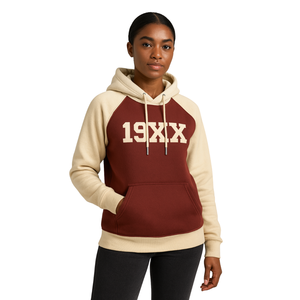 DST Delta Maroon Body Neutral Raglan Sleeves Hoodie Cotton Blend Greek Sorority Apparel Divine Nine Soror Hoodie Founding Year - Product Image 1