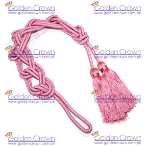 ชุดเอี๊ยมสีชมพูมีสายรัดสำหรับงานแต่งเลี้ยงในโบสถ์สายการตัดเย็บแบบมีพู่ - Product Image 4